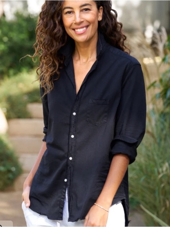 Frank & Eileen Tops - Frank & Eileen EILEEN Famous Top Button Up Long Sleeve Shirt Black Distressed